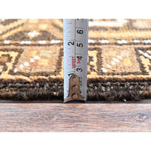 Load image into Gallery viewer, 7&#39;6&quot;x10&#39;2&quot; Tawny Brown, Vintage Persian Heriz With Geometric Medallion Design, Pure Wool, Hand Knotted, Evenly Worn, Shaved Down, Good Condition, Sides And Ends Professionally Secured, Oriental Rug FWR7548