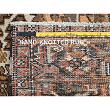 Load image into Gallery viewer, 7&#39;6&quot;x10&#39;2&quot; Tawny Brown, Vintage Persian Heriz With Geometric Medallion Design, Pure Wool, Hand Knotted, Evenly Worn, Shaved Down, Good Condition, Sides And Ends Professionally Secured, Oriental Rug FWR7548