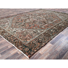 Load image into Gallery viewer, 8&#39;7&quot;x12&#39;3&quot; Blush Red, Vintage Persian Heriz With Large Medallion Design, Worn And Distressed, 100% Wool, Hand Knotted, Sheared Low, Clean, Sides And Ends Professionally Secured, Oriental Rug FWR7554