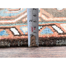 Load image into Gallery viewer, 8&#39;7&quot;x12&#39;3&quot; Blush Red, Vintage Persian Heriz With Large Medallion Design, Worn And Distressed, 100% Wool, Hand Knotted, Sheared Low, Clean, Sides And Ends Professionally Secured, Oriental Rug FWR7554