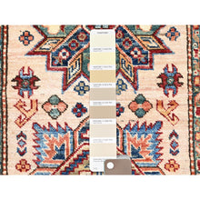 Load image into Gallery viewer, 2&#39;8&quot;x35&#39;3&quot; Pistachio Shell Beige, Multiple Border, Organic Wool Densely Woven Colorful Geometric Medallions Afghan Super Kazak Natural Dyes Hand Knotted Xxl Oriental Runner Rug FWR750