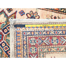 Load image into Gallery viewer, 2&#39;8&quot;x35&#39;3&quot; Pistachio Shell Beige, Multiple Border, Organic Wool Densely Woven Colorful Geometric Medallions Afghan Super Kazak Natural Dyes Hand Knotted Xxl Oriental Runner Rug FWR750