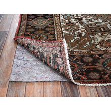 Load image into Gallery viewer, 8&#39;4&quot;x12&#39;2&quot; Copper Red, Vintage Persian Heriz With Geometric Medallion Design, 100% Wool, Hand Knotted, Even Wear, Rustic Feel, Cropped Thin, Good Condition, Sides And Ends Professionally Secured, Oriental Rug FWR7560