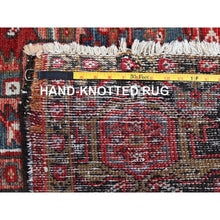 Load image into Gallery viewer, 9&#39;7&quot;x12&#39;9&quot; Auburn Red, Vintage Persian Heriz With Geometric Medallion Design, Worn And Distressed, Pure Wool, Hand Knotted, Shaved Low, Good Condition, Sides And Ends Professionally Secured, Oriental Rug FWR7584