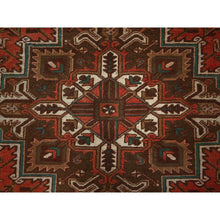 Load image into Gallery viewer, 6&#39;5&quot;x9&#39;7&quot; Terracotta Red, Vintage Persian Heriz With Geometric Medallion Design, Even Wear, Cropped Thin, Good Condition, Sides And Ends Professionally Secured, 100% Wool, Hand Knotted, Oriental Rug FWR7620