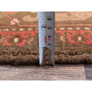 6'5"x9'7" Terracotta Red, Vintage Persian Heriz With Geometric Medallion Design, Even Wear, Cropped Thin, Good Condition, Sides And Ends Professionally Secured, 100% Wool, Hand Knotted, Oriental Rug FWR7620