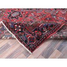 Load image into Gallery viewer, 8&#39;x11&#39;3&quot; Crimson Red, Semi Antique Persian Heriz With Slight Wear, Sheared Low, Zero Pile, Sides And Ends Professionally Secured, Hand Knotted, 100% Wool, Oriental Rug FWR7644