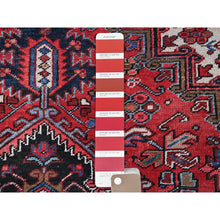Load image into Gallery viewer, 8&#39;x11&#39;3&quot; Crimson Red, Semi Antique Persian Heriz With Slight Wear, Sheared Low, Zero Pile, Sides And Ends Professionally Secured, Hand Knotted, 100% Wool, Oriental Rug FWR7644