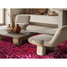 Load image into Gallery viewer, 7&#39;x9&#39;5&quot; Red Overdyed, Semi Antique Persian Heriz With Large Medallion, Worn Down, Sheared Low, Zero Pile, Sides And Ends Professionally Secured, Hand Knotted, 100% Wool, Oriental Rug FWR7650