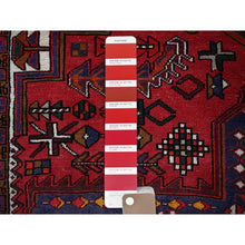 Load image into Gallery viewer, 7&#39;4&quot;x11&#39;2&quot; Chili Red, Vintage Persian Heriz With Geometric Medallion, Cropped Thin, Sides And Ends Professionally Secured, Good Condition, Hand Knotted, 100% Wool, Long And Narrow, Oriental Rug FWR7674