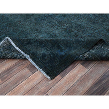 Load image into Gallery viewer, 8&#39;x9&#39;8&quot; Aegean Blue, Overdyed Vintage Persian Heriz With Areas Of Wear, Sheared Low, Worn And Distressed, Sides And Ends Professionally Secured, Hand Knotted, 100% Wool, Oriental Rug FWR7692
