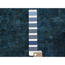 Load image into Gallery viewer, 8&#39;x9&#39;8&quot; Aegean Blue, Overdyed Vintage Persian Heriz With Areas Of Wear, Sheared Low, Worn And Distressed, Sides And Ends Professionally Secured, Hand Knotted, 100% Wool, Oriental Rug FWR7692