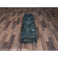 Load image into Gallery viewer, 8&#39;x9&#39;8&quot; Aegean Blue, Overdyed Vintage Persian Heriz With Areas Of Wear, Sheared Low, Worn And Distressed, Sides And Ends Professionally Secured, Hand Knotted, 100% Wool, Oriental Rug FWR7692