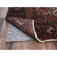 Load image into Gallery viewer, 10&#39;x12&#39;3&quot; Berry Red, Vintage And Worn, Persian Heriz With Large Medallion Design, Shaved Down, Sides And Ends Professionally Secured, Clean, Hand Knotted, 100% Wool, Oriental Rug FWR7704