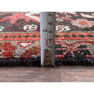 10'x12'3" Berry Red, Vintage And Worn, Persian Heriz With Large Medallion Design, Shaved Down, Sides And Ends Professionally Secured, Clean, Hand Knotted, 100% Wool, Oriental Rug FWR7704