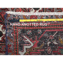 Load image into Gallery viewer, 10&#39;x12&#39;3&quot; Berry Red, Vintage And Worn, Persian Heriz With Large Medallion Design, Shaved Down, Sides And Ends Professionally Secured, Clean, Hand Knotted, 100% Wool, Oriental Rug FWR7704