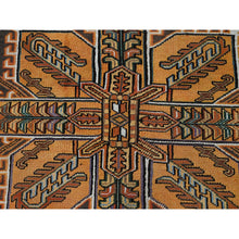 Load image into Gallery viewer, 8&#39;2&quot;x11&#39;2&quot; Vivid Orange, Semi Antique Persian Heriz With Large Medallion Design, Sheared Low, Sides And Ends Professionally Secured, Clean, Hand Knotted, 100% Wool, Oriental Rug FWR7722