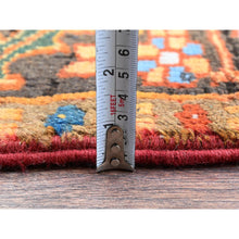 Load image into Gallery viewer, 8&#39;2&quot;x11&#39;2&quot; Vivid Orange, Semi Antique Persian Heriz With Large Medallion Design, Sheared Low, Sides And Ends Professionally Secured, Clean, Hand Knotted, 100% Wool, Oriental Rug FWR7722