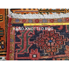 Load image into Gallery viewer, 8&#39;2&quot;x11&#39;2&quot; Vivid Orange, Semi Antique Persian Heriz With Large Medallion Design, Sheared Low, Sides And Ends Professionally Secured, Clean, Hand Knotted, 100% Wool, Oriental Rug FWR7722