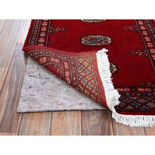 Load image into Gallery viewer, 2&#39;1&quot;x6&#39; Crimson Red, Princess Bokara With Tribal Medallions Design, Vegetable Dyes, Soft Wool, Hand Knotted, Narrow Runner, Oriental Rug FWR7758