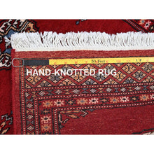 Load image into Gallery viewer, 2&#39;1&quot;x6&#39; Crimson Red, Princess Bokara With Tribal Medallions Design, Vegetable Dyes, Soft Wool, Hand Knotted, Narrow Runner, Oriental Rug FWR7758