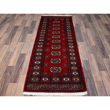 Load image into Gallery viewer, 2&#39;2&quot;x5&#39;10&quot; Imperial Red, Princess Bokara With Tribal Medallions, Natural Dyes, Soft Wool, Hand Knotted, Short &amp; Narrow Runner, Oriental Rug FWR7764