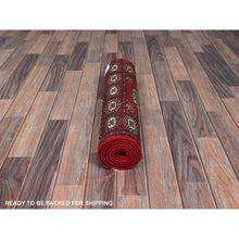 Load image into Gallery viewer, 2&#39;2&quot;x5&#39;10&quot; Imperial Red, Princess Bokara With Tribal Medallions, Natural Dyes, Soft Wool, Hand Knotted, Short &amp; Narrow Runner, Oriental Rug FWR7764