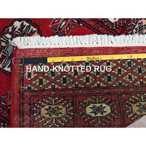 2'2"x5'10" Imperial Red, Princess Bokara With Tribal Medallions, Natural Dyes, Soft Wool, Hand Knotted, Short & Narrow Runner, Oriental Rug FWR7764