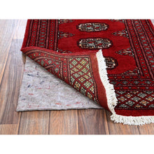 Load image into Gallery viewer, 2&#39;2&quot;x5&#39;8&quot; Arsenal Red, Princess Bokara With Geometric Medallions, Hand Knotted, Vegetable Dyes, Soft And Vibrant Wool, Short &amp; Narrow Runner, Oriental Rug FWR7776