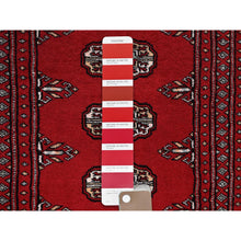 Load image into Gallery viewer, 2&#39;2&quot;x5&#39;8&quot; Arsenal Red, Princess Bokara With Geometric Medallions, Hand Knotted, Vegetable Dyes, Soft And Vibrant Wool, Short &amp; Narrow Runner, Oriental Rug FWR7776
