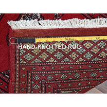 Load image into Gallery viewer, 2&#39;2&quot;x5&#39;8&quot; Arsenal Red, Princess Bokara With Geometric Medallions, Hand Knotted, Vegetable Dyes, Soft And Vibrant Wool, Short &amp; Narrow Runner, Oriental Rug FWR7776