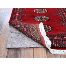 Load image into Gallery viewer, 2&#39;2&quot;x6&#39; Crimson Red, Princess Bokara With Tribal Medallions, Natural Dyes, Soft Wool, Hand Knotted, Narrow Runner, Oriental Rug FWR7782