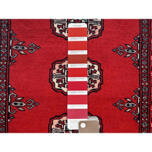 Load image into Gallery viewer, 2&#39;2&quot;x6&#39; Crimson Red, Princess Bokara With Tribal Medallions, Natural Dyes, Soft Wool, Hand Knotted, Narrow Runner, Oriental Rug FWR7782