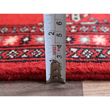 Load image into Gallery viewer, 2&#39;2&quot;x6&#39; Crimson Red, Princess Bokara With Tribal Medallions, Natural Dyes, Soft Wool, Hand Knotted, Narrow Runner, Oriental Rug FWR7782