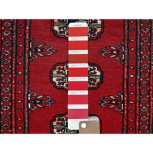 Load image into Gallery viewer, 2&#39;x6&#39;2&quot; Lychee Red, Princess Bokara With Tribal Medallions, Vegetable Dyes, Soft Wool, Hand Knotted, Narrow Runner, Oriental Rug FWR7788