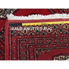 Load image into Gallery viewer, 2&#39;x6&#39;2&quot; Lychee Red, Princess Bokara With Tribal Medallions, Vegetable Dyes, Soft Wool, Hand Knotted, Narrow Runner, Oriental Rug FWR7788