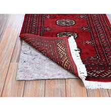 Load image into Gallery viewer, 2&#39;x5&#39;6&quot; Arsenal Red, Princess Bokara With Geometric Medallions, Vegetable Dyes, Soft Wool, Hand Knotted, Short &amp; Narrow Runner, Oriental Rug FWR7794