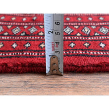Load image into Gallery viewer, 2&#39;x5&#39;6&quot; Arsenal Red, Princess Bokara With Geometric Medallions, Vegetable Dyes, Soft Wool, Hand Knotted, Short &amp; Narrow Runner, Oriental Rug FWR7794