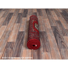 Load image into Gallery viewer, 2&#39;1&quot;x6&#39; Crimson Red, Princess Bokara with Tribal Medallions, Natural Dyes, Hand Knotted, Soft Wool, Short &amp; Narrow Runner, Oriental Rug FWR7800