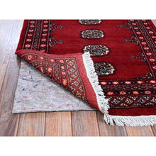 Load image into Gallery viewer, 2&#39;7&quot;x11&#39;10&quot; Scarlet Red, Princess Bokara with Tribal Medallions, Vegetable Dyes, Soft and Velvety Wool, Hand Knotted, Runner, Oriental Rug FWR7806