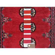 Load image into Gallery viewer, 2&#39;6&quot;x12&#39;5&quot; Ajax Red, Princess Bokara With Tribal Medallions, Vegetable Dyes, Soft And Shiny Wool, Hand Knotted, Runner, Oriental Rug FWR7812