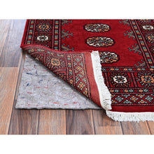 Load image into Gallery viewer, 2&#39;6&quot;x8&#39; Berry Red, Soft and Shiny Wool, Princess Bokara with Tribal Medallions, Vegetable Dyes, Hand Knotted, Runner, Oriental Rug FWR7824