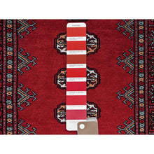 Load image into Gallery viewer, 2&#39;6&quot;x8&#39; Berry Red, Soft and Shiny Wool, Princess Bokara with Tribal Medallions, Vegetable Dyes, Hand Knotted, Runner, Oriental Rug FWR7824