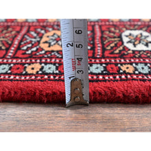 Load image into Gallery viewer, 2&#39;6&quot;x8&#39; Berry Red, Soft and Shiny Wool, Princess Bokara with Tribal Medallions, Vegetable Dyes, Hand Knotted, Runner, Oriental Rug FWR7824