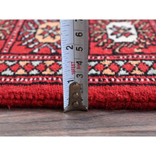 Load image into Gallery viewer, 2&#39;6&quot;x8&#39; Crimson Red, Princess Bokara with Geometric Medallions, Vegetable Dyes, Soft Wool, Hand Knotted, Runner, Oriental Rug FWR7830