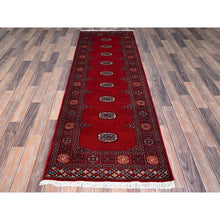 Load image into Gallery viewer, 2&#39;7&quot;x7&#39;10&quot; Scarlet Red, Princess Bokara with Tribal Medallions, Vegetable Dyes, Soft and Velvety Wool, Hand Knotted, Runner, Oriental Rug FWR7836