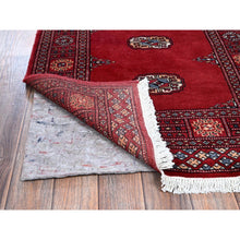 Load image into Gallery viewer, 2&#39;7&quot;x7&#39;10&quot; Scarlet Red, Princess Bokara with Tribal Medallions, Vegetable Dyes, Soft and Velvety Wool, Hand Knotted, Runner, Oriental Rug FWR7836