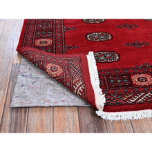 Load image into Gallery viewer, 4&#39;2&quot;x6&#39; Scarlet Red, Princess Bokara With Geometric Medallions, Vegetable Dyes, Soft And Vibrant Wool, Hand Knotted, Oriental Rug FWR7854