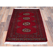 Load image into Gallery viewer, 2&#39;1&quot;x3&#39;1&quot; Scarlet Red, Princess Bokara With Tribal Medallions, Vegetable Dyes, Soft And Velvety Wool, Hand Knotted, Mat, Sample, Oriental Rug FWR7890