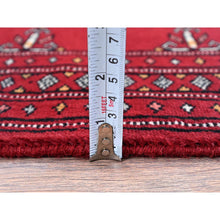 Load image into Gallery viewer, 2&#39;1&quot;x3&#39;1&quot; Scarlet Red, Princess Bokara With Tribal Medallions, Vegetable Dyes, Soft And Velvety Wool, Hand Knotted, Mat, Sample, Oriental Rug FWR7890